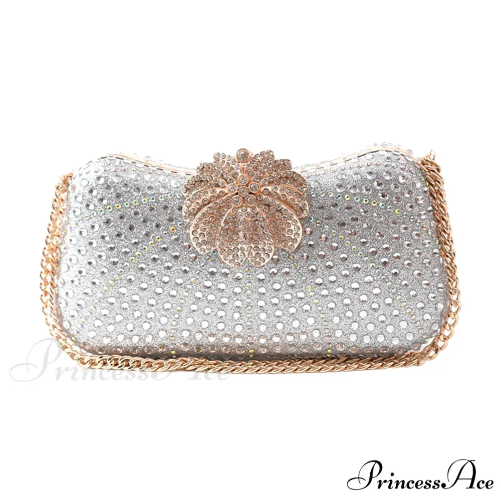 Sophisticated Crystal Gleaming Evening Clutch Purse Wedding Bag color3 / 20x5x10cm clutchbag-250126