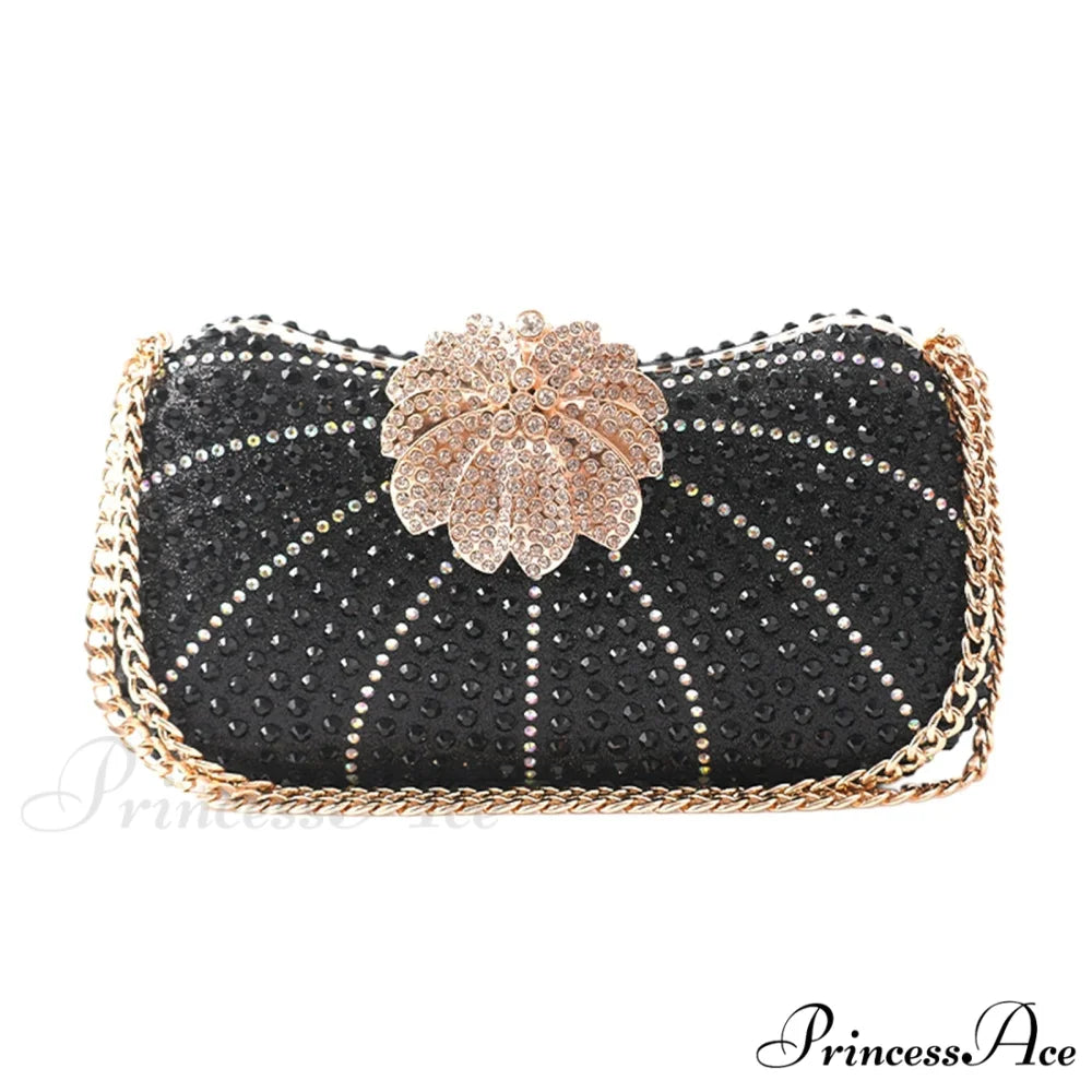 Sophisticated Crystal Gleaming Evening Clutch Purse Wedding Bag color5 / 20x5x10cm clutchbag-250126