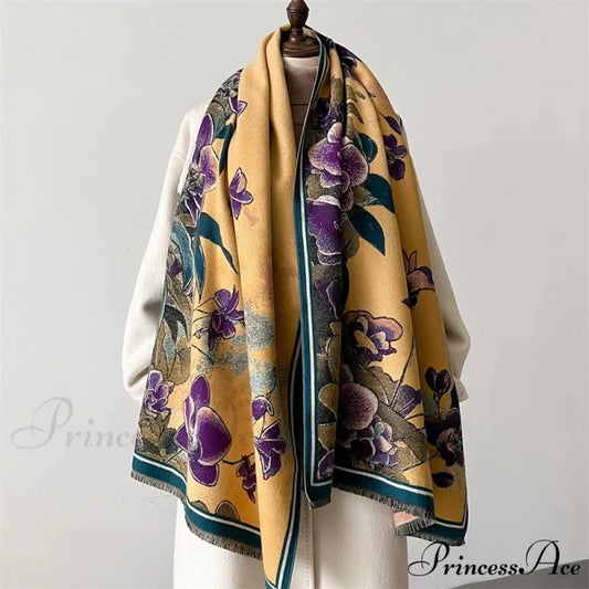 Sophisticated Flower Pashmina Winter Cashmere Scarf Multi Color1 scarf-241228