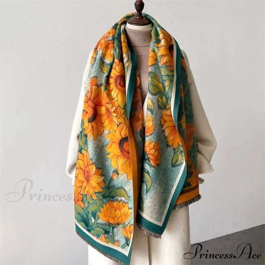 Sophisticated Flower Pashmina Winter Cashmere Scarf Multi Color4 scarf-241228