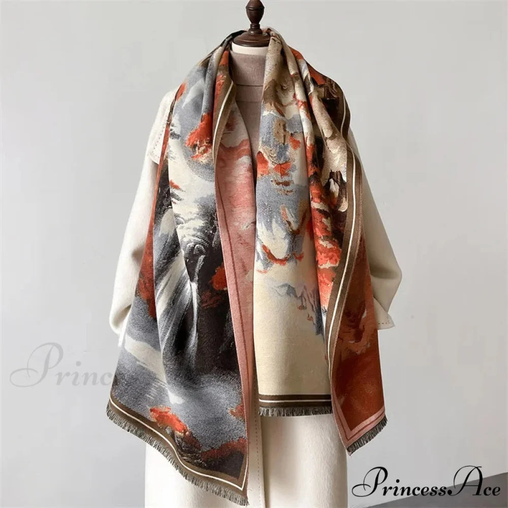 Sophisticated Flower Pashmina Winter Cashmere Scarf Multi Color5 scarf-241228
