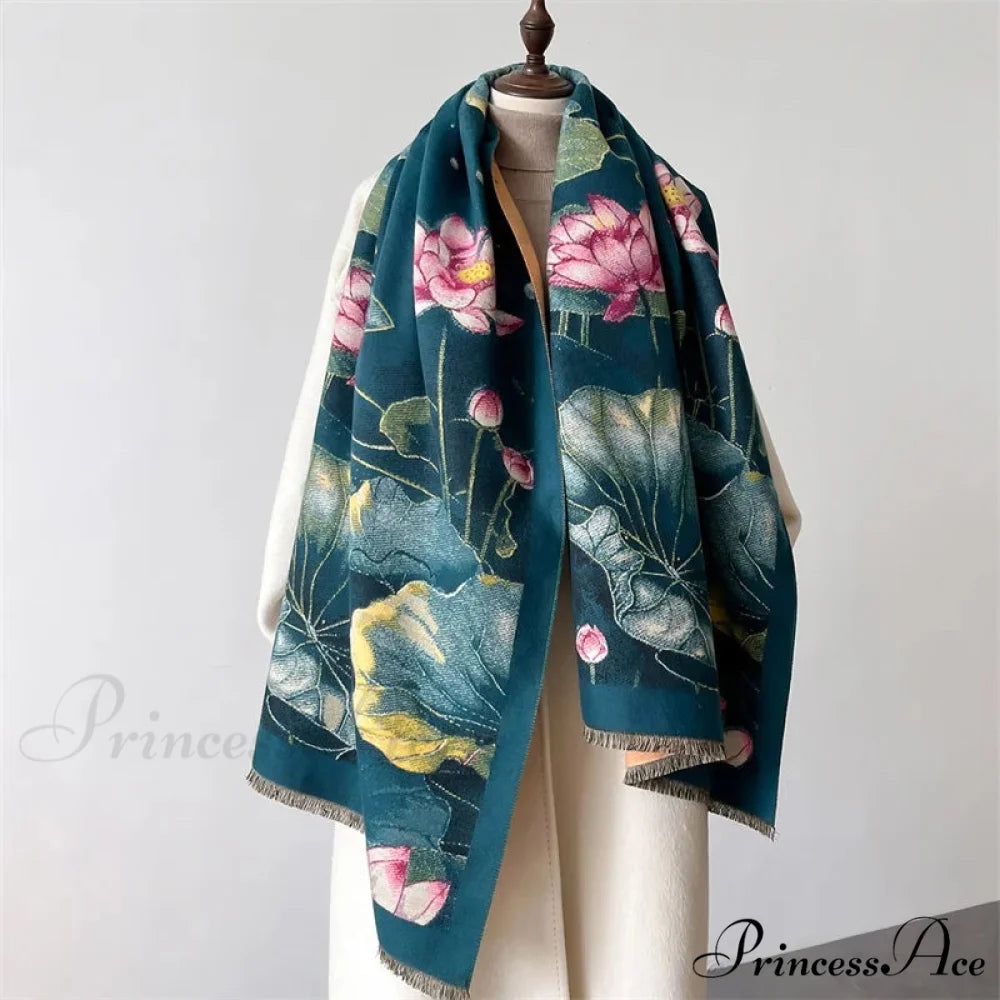 Sophisticated Flower Pashmina Winter Cashmere Scarf Multi Color7 scarf-241228