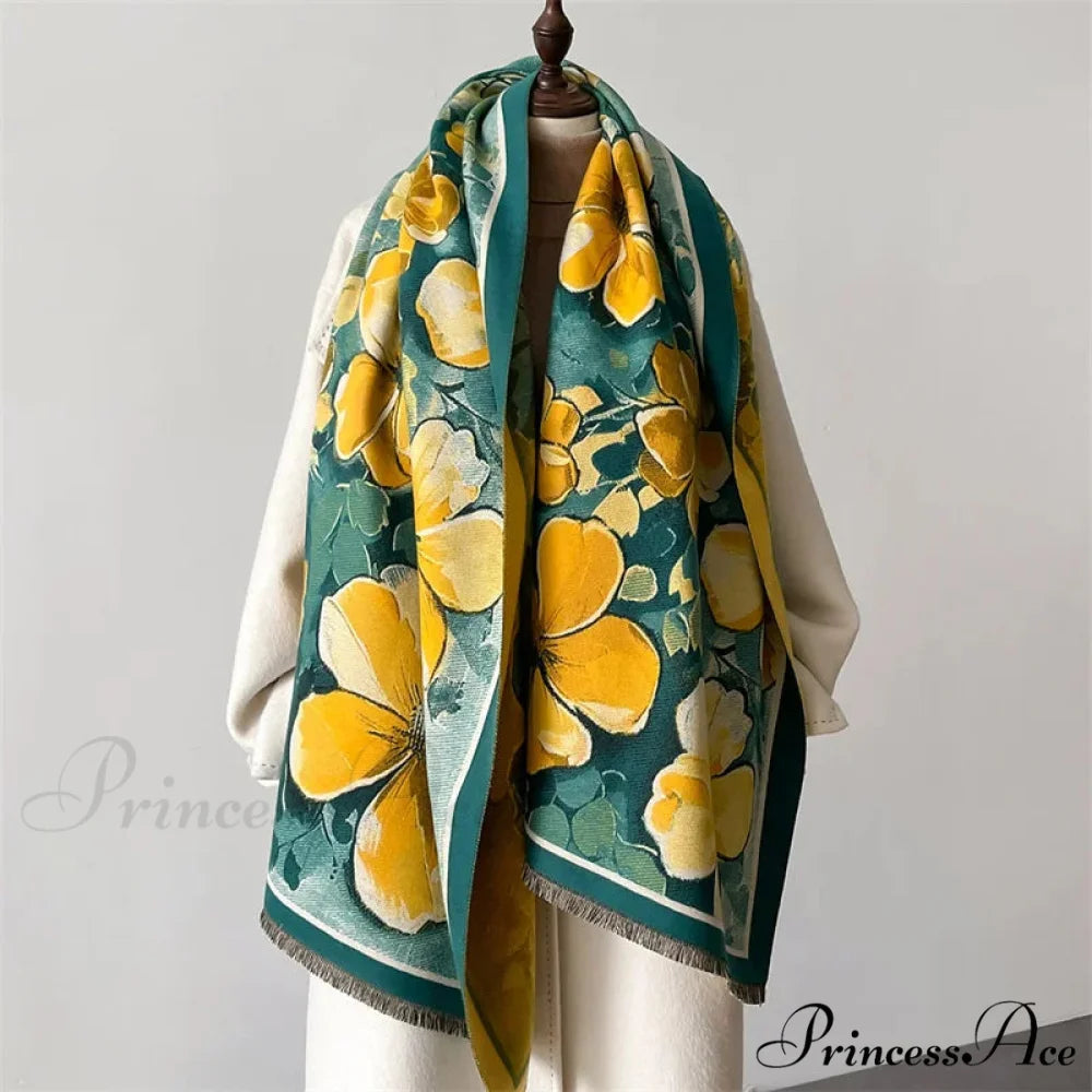 Sophisticated Flower Pashmina Winter Cashmere Scarf Multi Color9 scarf-241228