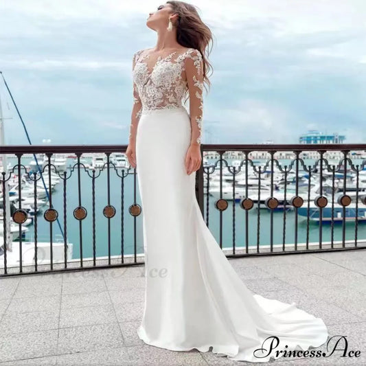 Sophisticated Sleeveless Evening Gown Bridal Dress white / 2 weddingdress-250223
