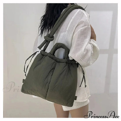 Spacious Capacity Puffer Nylon Tote Purse Designer handbag-250126