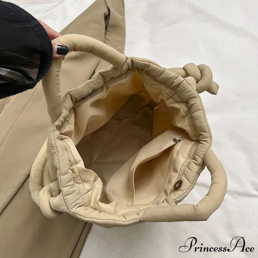 Spacious Capacity Puffer Nylon Tote Purse Designer handbag-250126