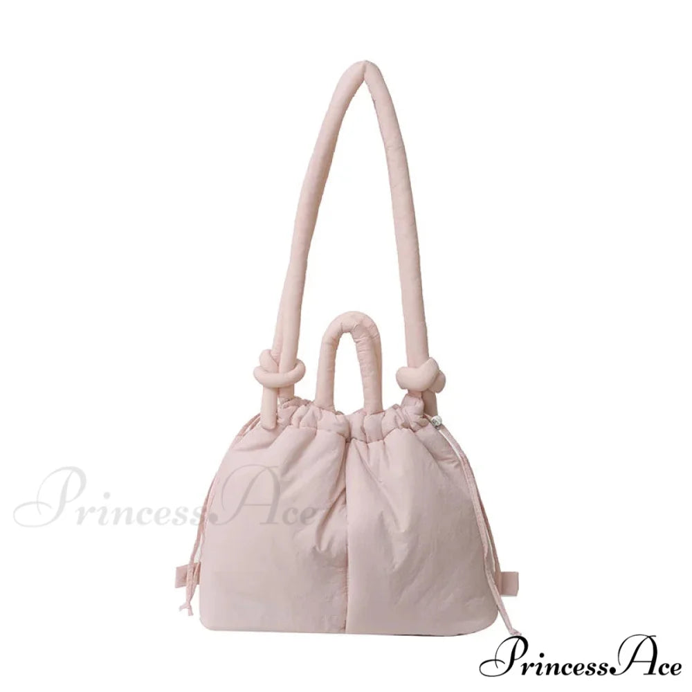 Spacious Capacity Puffer Nylon Tote Purse Designer Pink handbag-250126