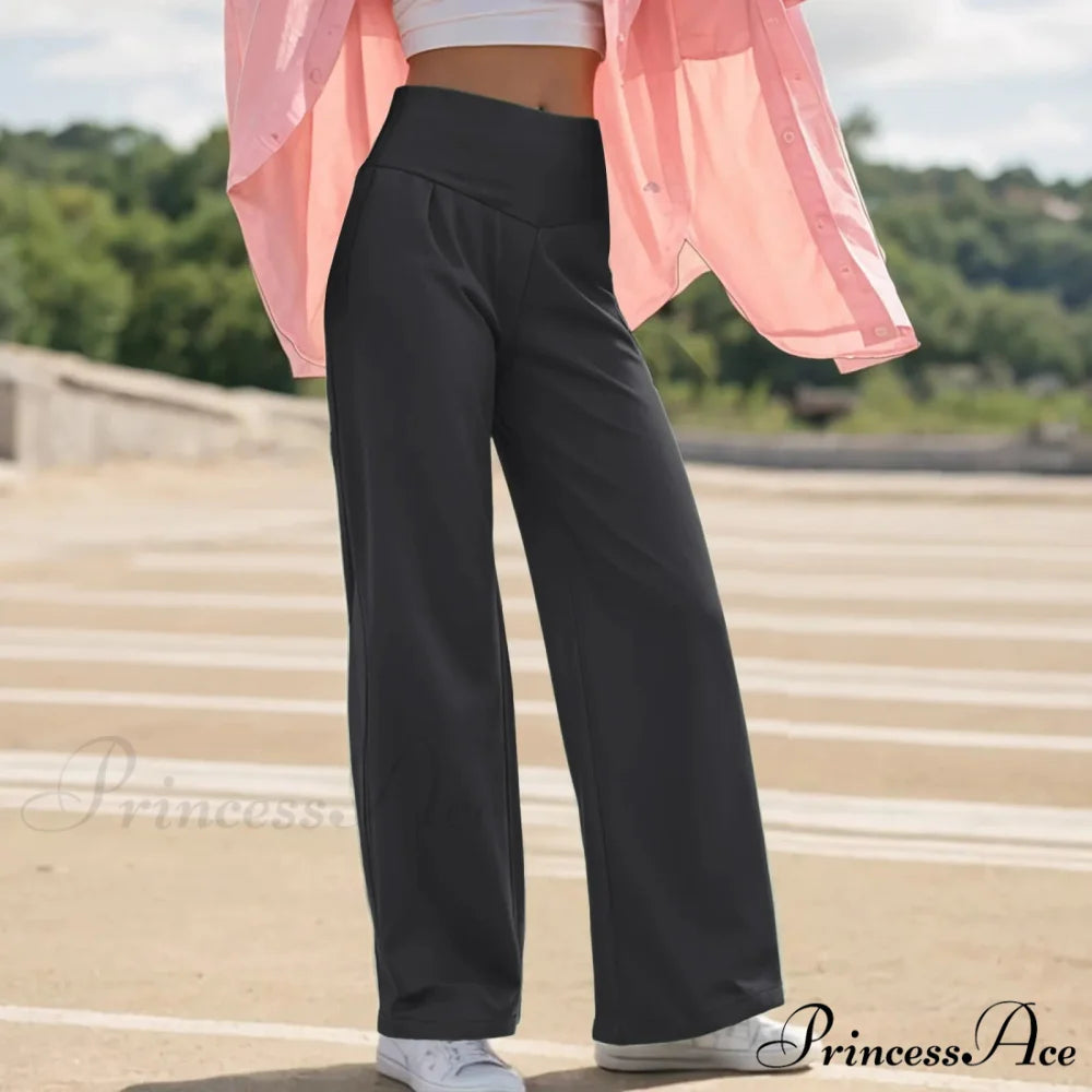 Spacious Leg Yoga Trousers Grey / S pants-241228