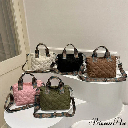 Spacious Shoulder Strap Generous Capacity Cotton Shopping Tote handbag-250126