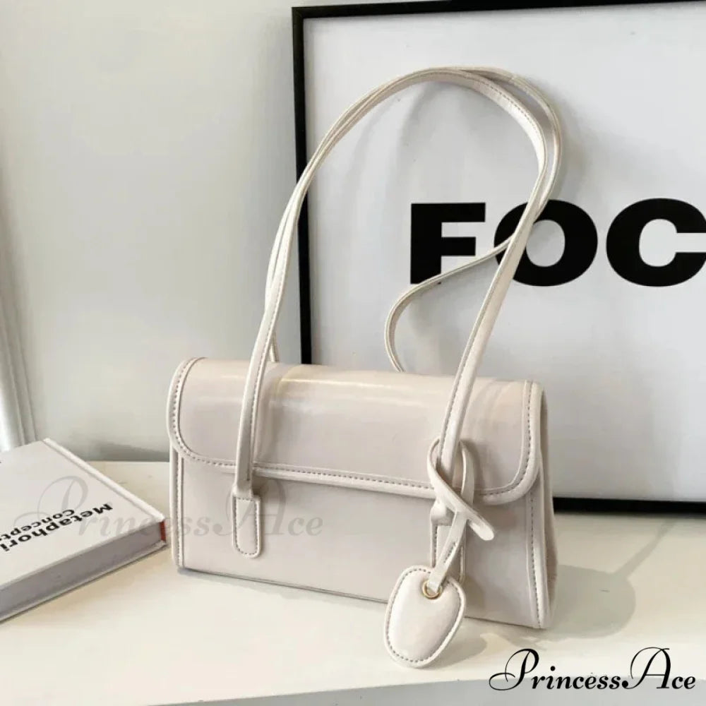 Spacious Winter Armpit Shoulder Bag White shoulder-250126