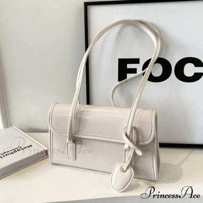 Spacious Winter Armpit Shoulder Bag White shoulder-250126