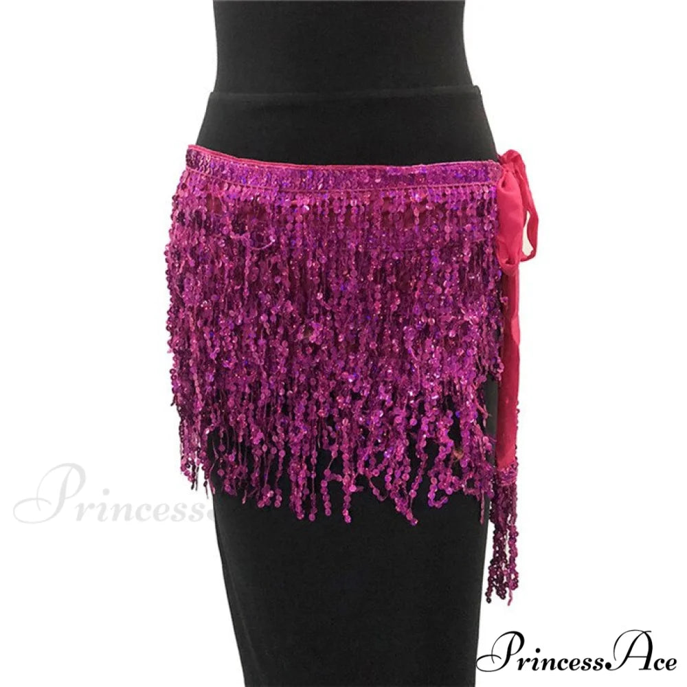 Sparkle Sequined Tassel Lace Up Shiny Skirt As Shown / One Size