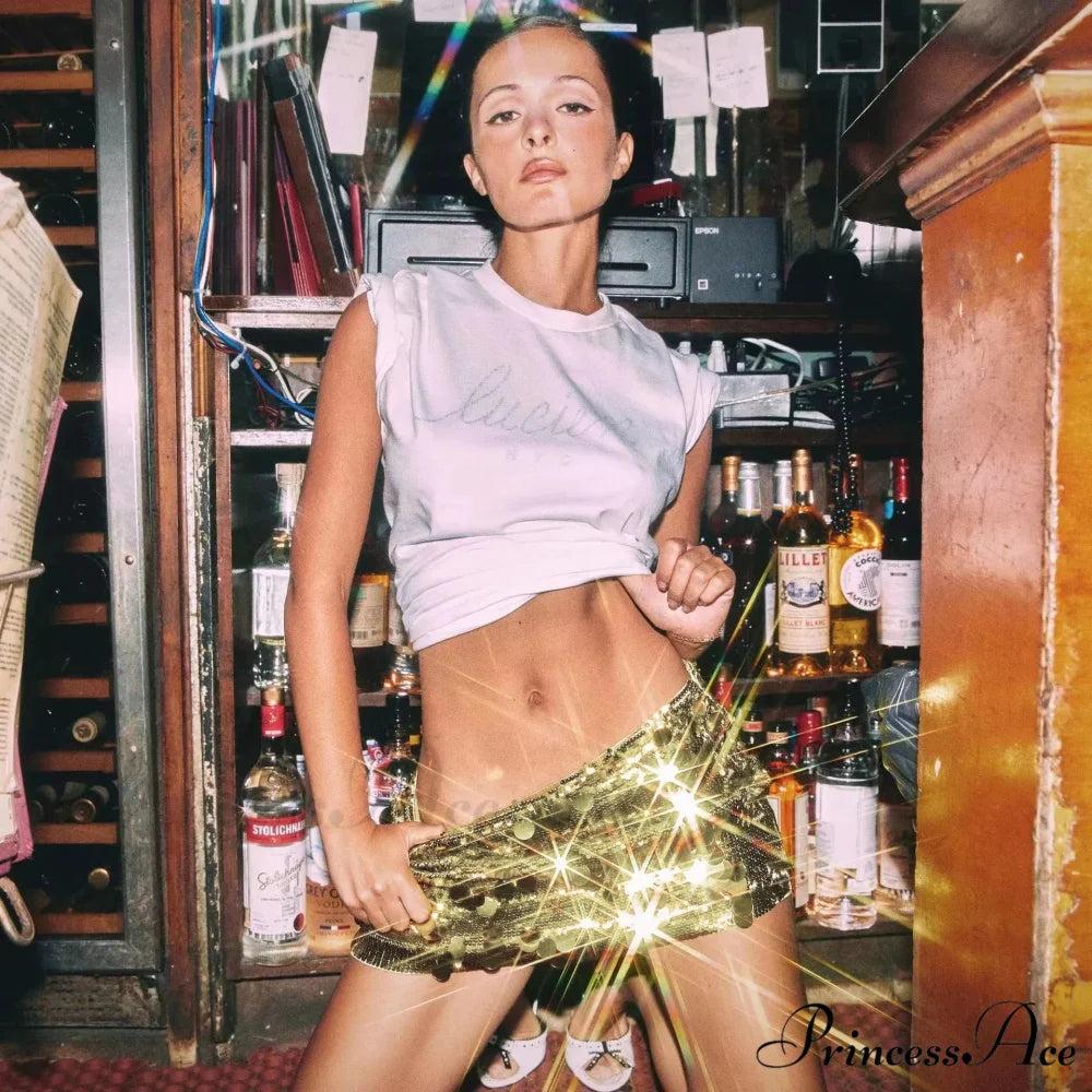 Sparkling Bodycon Pencil Celebration Skirt Gold / S skirts-250223