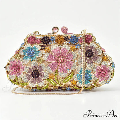 Sparkling Crystal Bridal Wedding Blossom Diamond Clutch Purse color1 clutchbag-250126