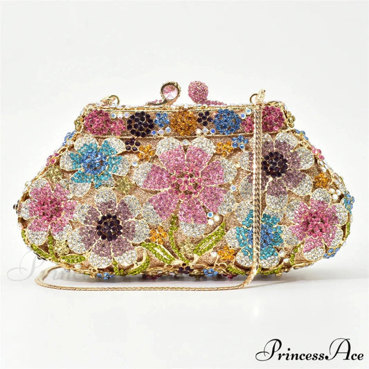Sparkling Crystal Bridal Wedding Blossom Diamond Clutch Purse color1 clutchbag-250126