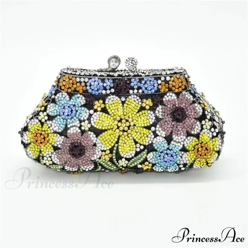 Sparkling Crystal Bridal Wedding Blossom Diamond Clutch Purse color2 clutchbag-250126
