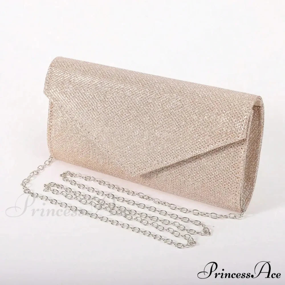 Sparkling Envelope Evening Clutch Women’s Day Wedding Party Crossbody Bag Champagne clutchbag-250126