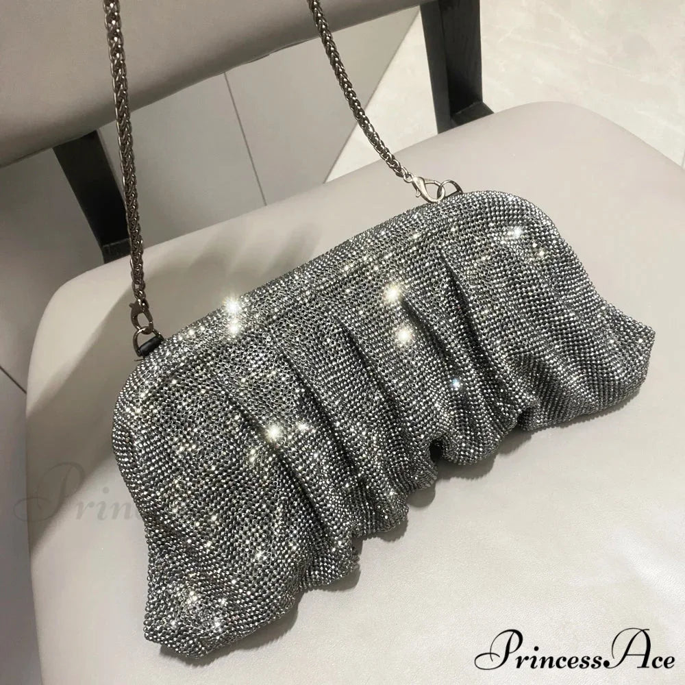Sparkling Gems Handcrafted Nighttime Clutch Gun color wristlet-250126