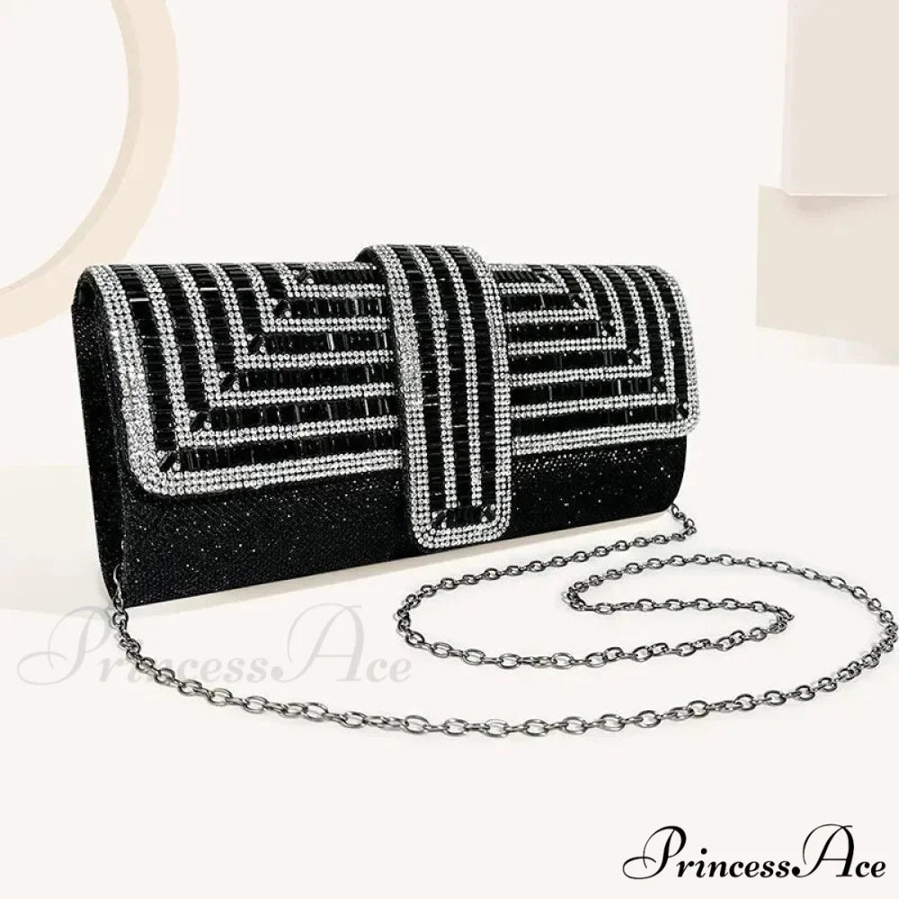 Sparkling Glitter Nighttime Clutch Wristlet (20cm / Black wristlet-250126