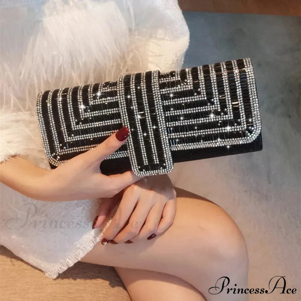 Sparkling Glitter Nighttime Clutch Wristlet (20cm / Black wristlet-250126