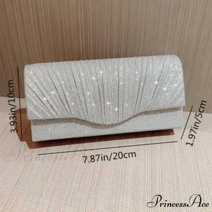 Sparkling Gray Envelope Clutch Wristlet Silver wristlet-250126