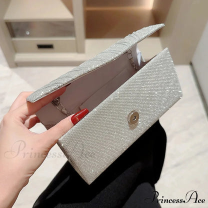 Sparkling Gray Envelope Clutch Wristlet Silver wristlet-250126