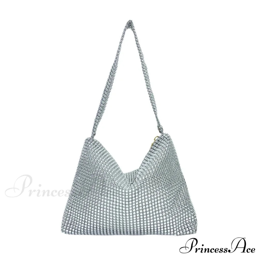 Sparkling Night Cocktail Wedding Clutch Purse Silver clutchbag-250126