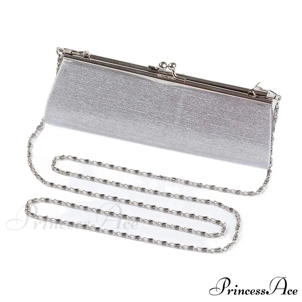 Sparkling Night Feast Wedding Clutch Bag Grey clutchbag-250126