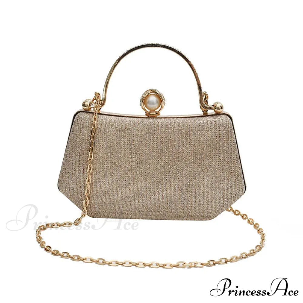 Sparkling Night Feast Wrist Pouch Gemstone Clutch Pouch Gold clutchbag-250126