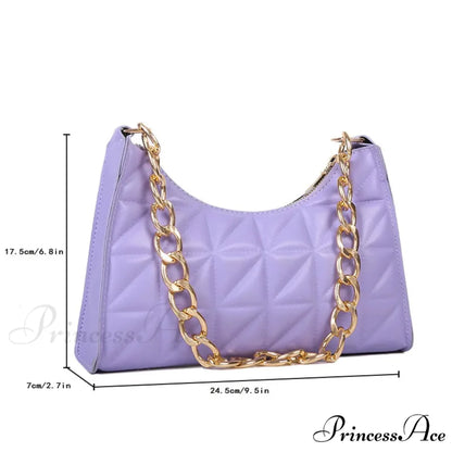 Sparkling Pattern Synthetic Leather Chain Shoulder Purse handbag-250126