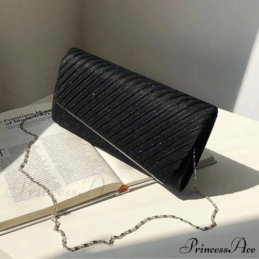 Sparkling Pouch Marriage Celebration Wristlet Black wristlet-250126