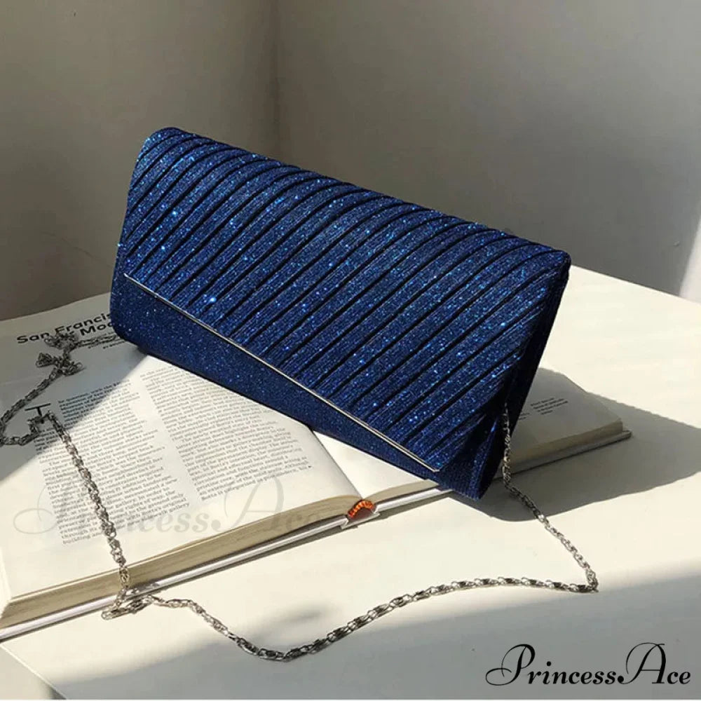 Sparkling Pouch Marriage Celebration Wristlet Blue wristlet-250126