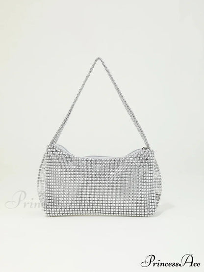 Sparkling Rhinestone Bow Nighttime Clutch Purse XF-28 SLV clutchbag-250126