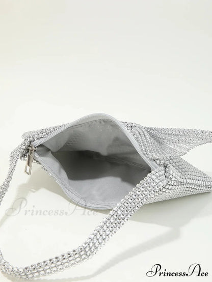 Sparkling Rhinestone Bow Nighttime Clutch Purse XF-28 SLV clutchbag-250126