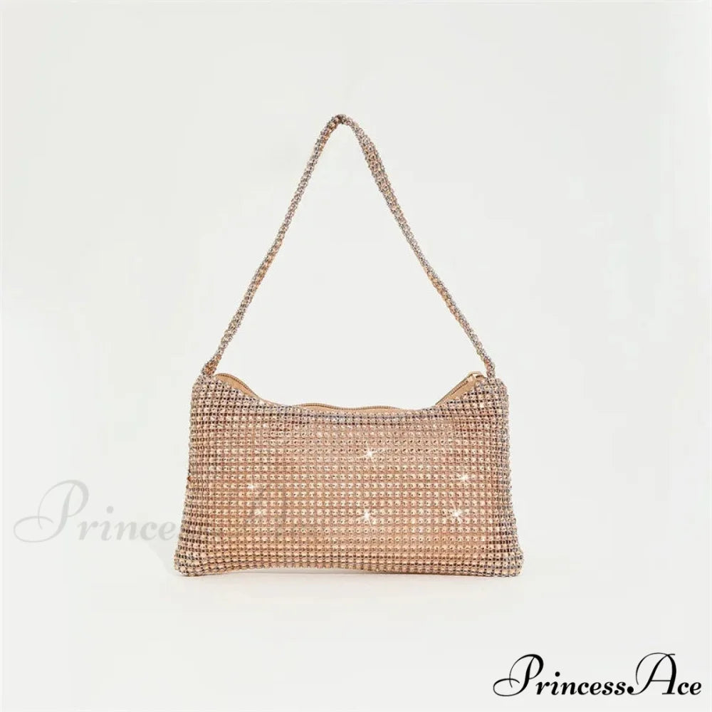 Sparkling Rhinestone Evening Bag Gemstone Shoulder Wedding Celebration Clutch Champagne clutchbag-250126