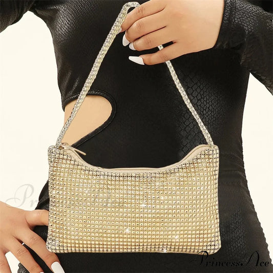 Sparkling Rhinestone Evening Bag Gemstone Shoulder Wedding Celebration Clutch clutchbag-250126