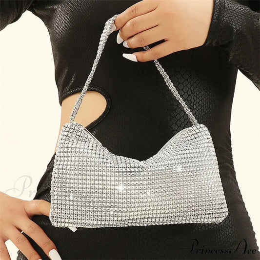 Sparkling Rhinestone Evening Bag Gemstone Shoulder Wedding Celebration Clutch clutchbag-250126