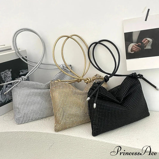 Sparkling Rhinestones Evening Clutch Women Glitzy Party Wedding Handbag clutchbag-250126