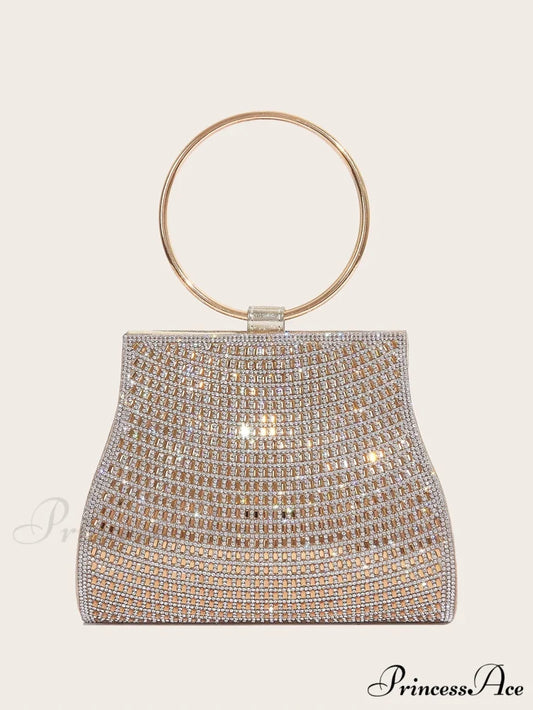 Sparkling Rhinestones Wedding Evening Clutch Purse Gold clutchbag-250126