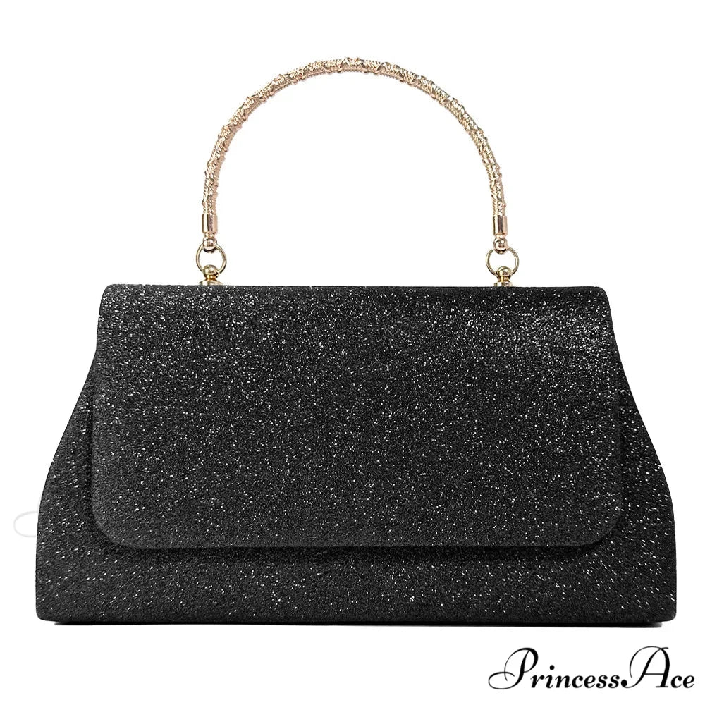 Sparkling Sequin Evening Clutch Handbags Crossbody Bag Black clutchbag-250126