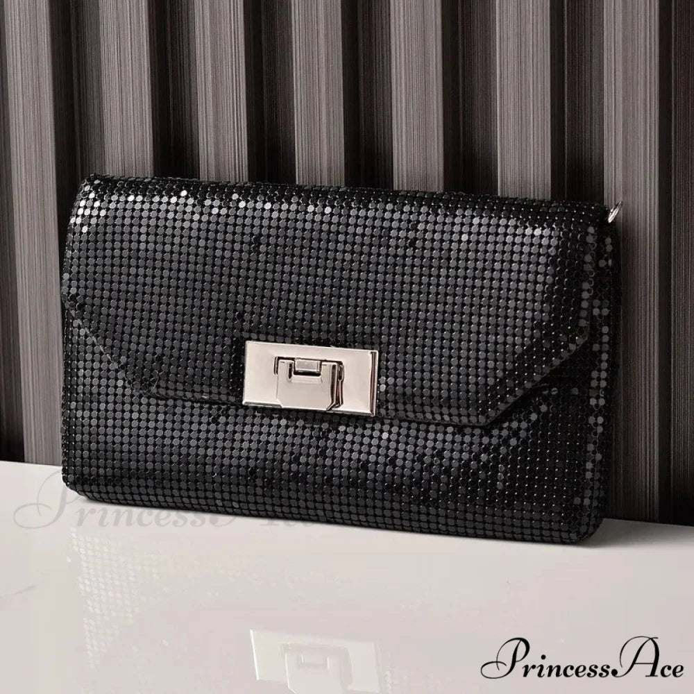 Sparkling Sequins Evening Clutch Wristlet 22cm / Black wristlet-250126