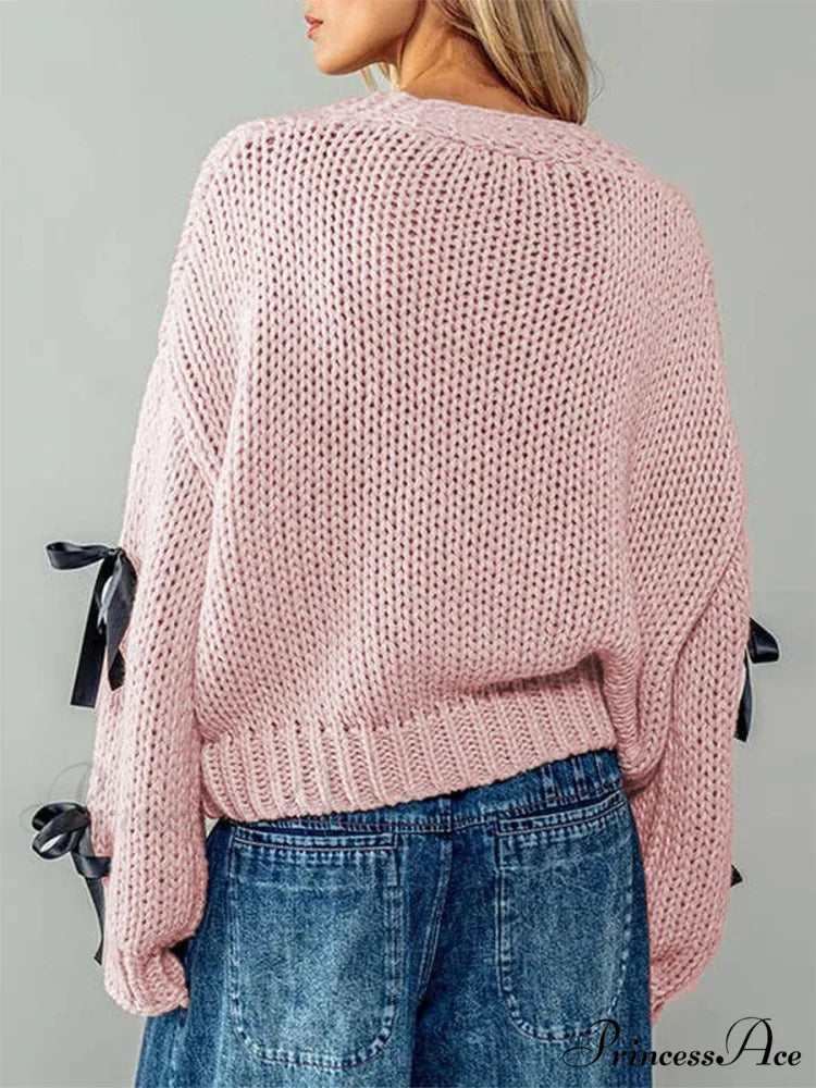 Sparkling V-neck Knit Cardigan cardigans-241228