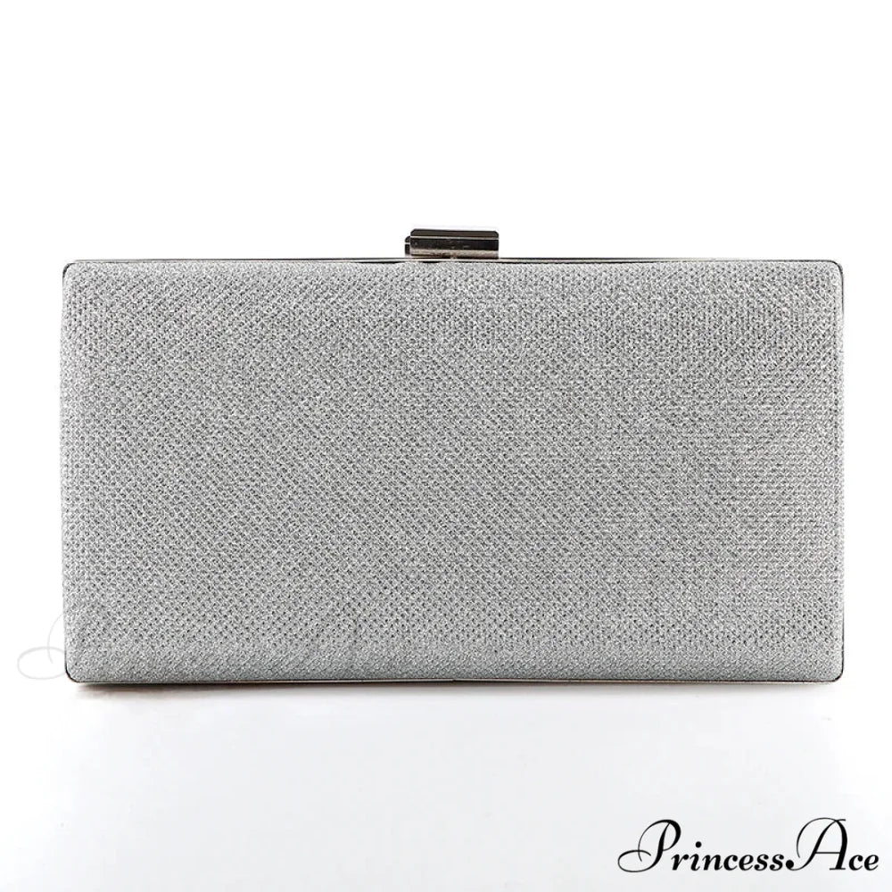 Sparkling Wedding Clutch Evening Celebration Bag Design B silver clutchbag-250126