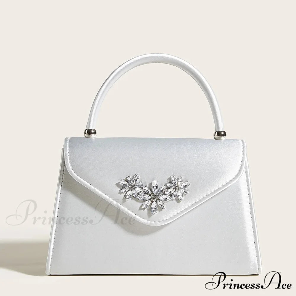 Sparkling Wedding Clutch Purse Evening Celebration Shoulder Bag WHITE clutchbag-250126