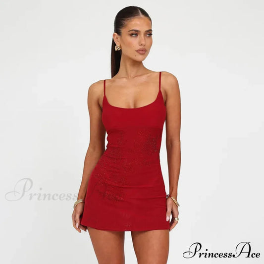 Spicy Diamond Open-Back Holiday Dress vacationdress-250223