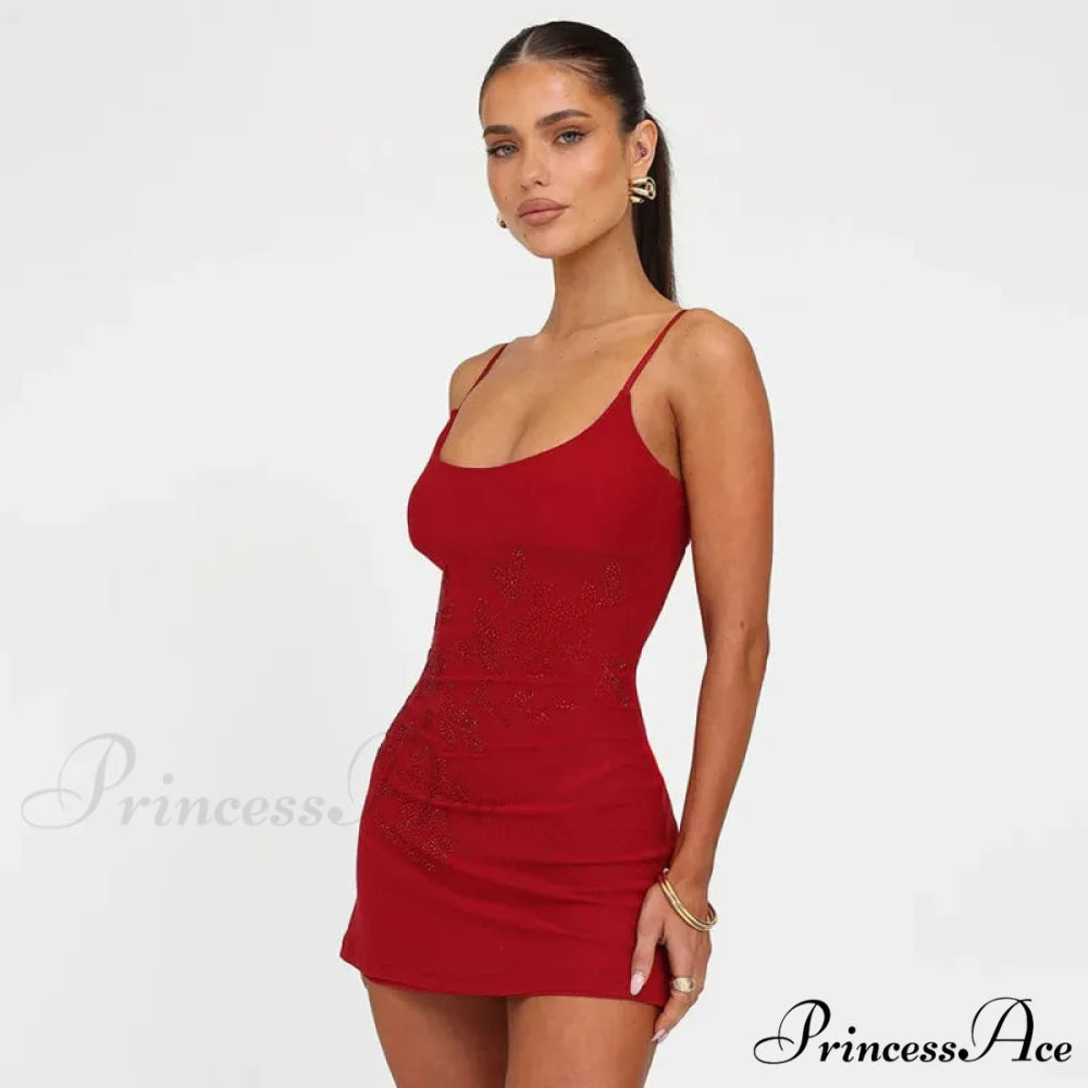 Spicy Diamond Open-Back Holiday Dress vacationdress-250223