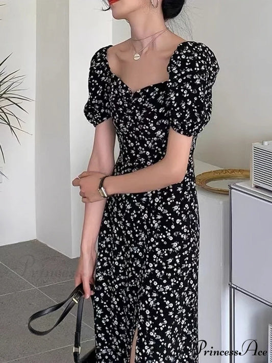 Split Flowered Arm Puffy with Gown Bust Thigh