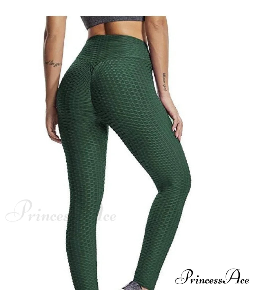 Sport Fitness High Waist Sexy Legging Dark green / XS