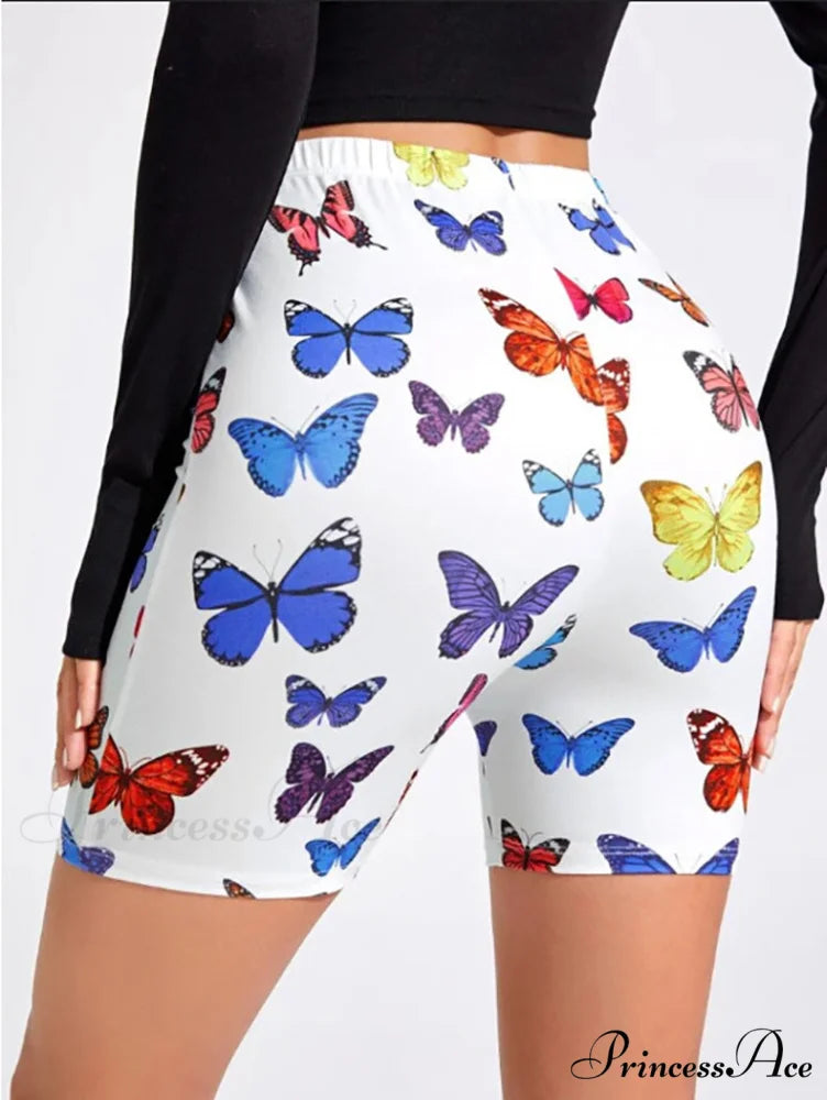 Sport Running Yoga Fitness Shorts Leggings white / S