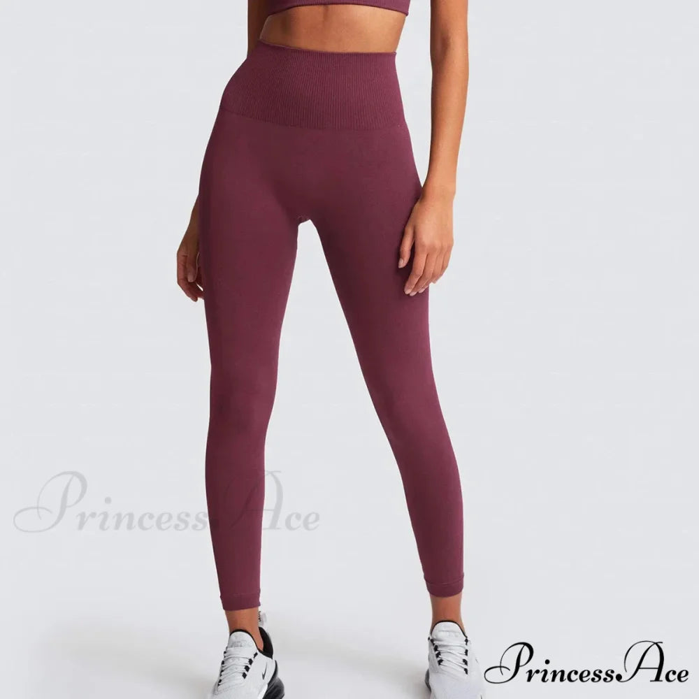 Sport Seamless High Waist Yoga Butt Lift Legging deep pink / S